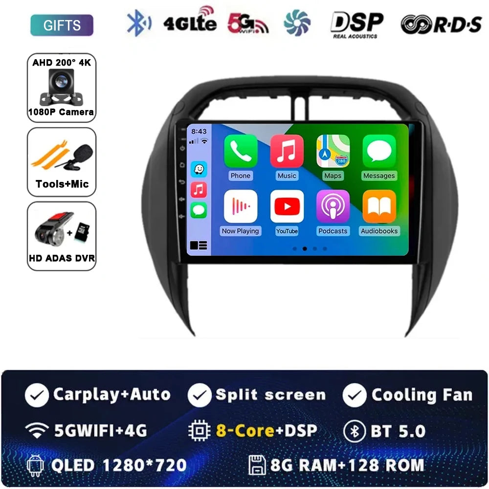 Android 15 Auto Radio For Toyota RAV4 RAV 4 2003 2004 2005 DSP Carplay GPS Navigation Multimedia Video Player Stereo 2din DVD