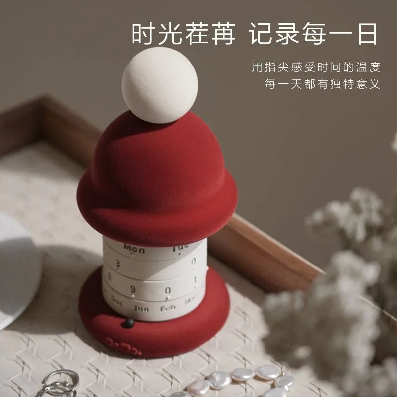 Small Snow House Perpetual Calendar Study Christmas Gift Niche High-end Ornaments Home Decor Christmas Decoration Kawaii Decor
