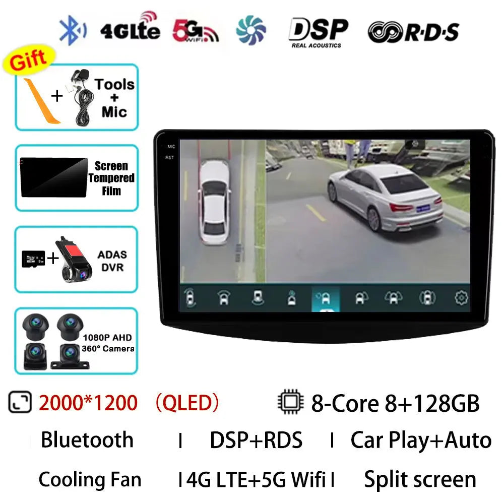 Android 15 Car Radio For Mitsubishi Grandis 1 2003 - 2011 GPS Multimedia Player Navi Head Unit Stereo Wireless Carplay Auto QLED