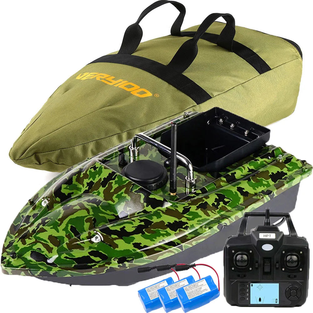 VERY100 500M RC Wireless Fishing Bait Boat GPS Position Hook/Bait post,LCD GPS Sonar Fish Finder,Bag,Batteries for Angling Sport