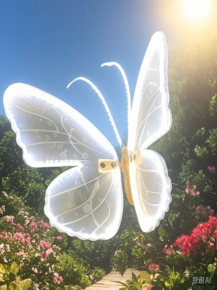 2pcs LED Outdoor Simulation Dynamic Static Butterfly Lights Holiday Party Home Christmas Decorations