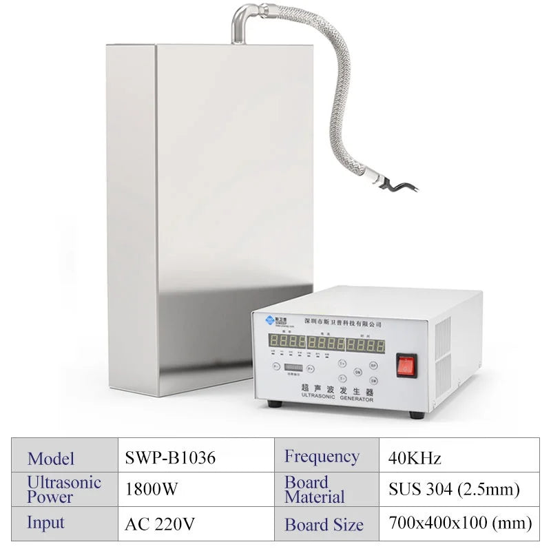 40KHz Immersive Ultrasonic Transducer Plate Vibrating Cleaning Board Metal PCB Mold Ultrasound Gen