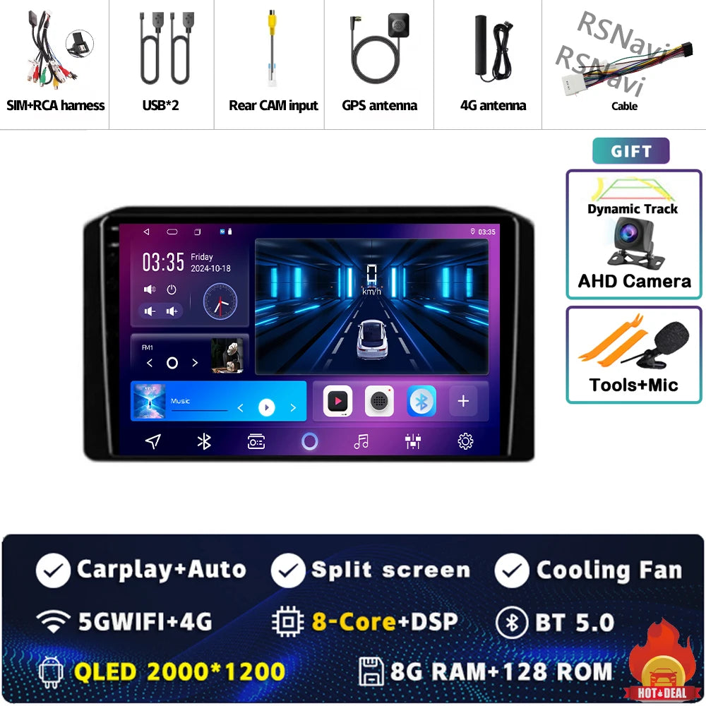 Android 14 Car Radio For Mitsubishi Xpander 2021 2022 Navigation GPS Multimedia Video Player Stereo wifi+4G Carplay Qualcomm DSP