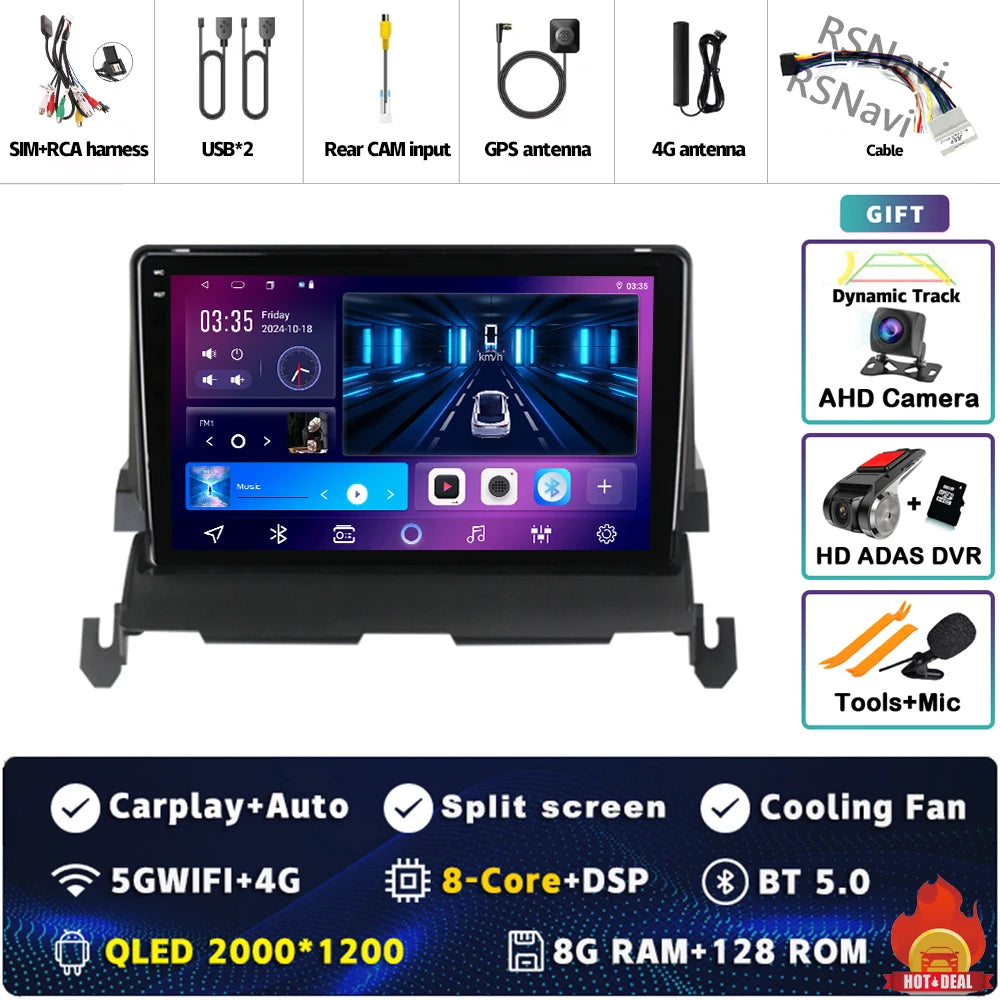 Android 14 CarPlay Car Radio for Dodge Journey 2009 2010 2011 2012 Multimedia Navigation GPS Stereo Auto video Head Unit 2 DIN