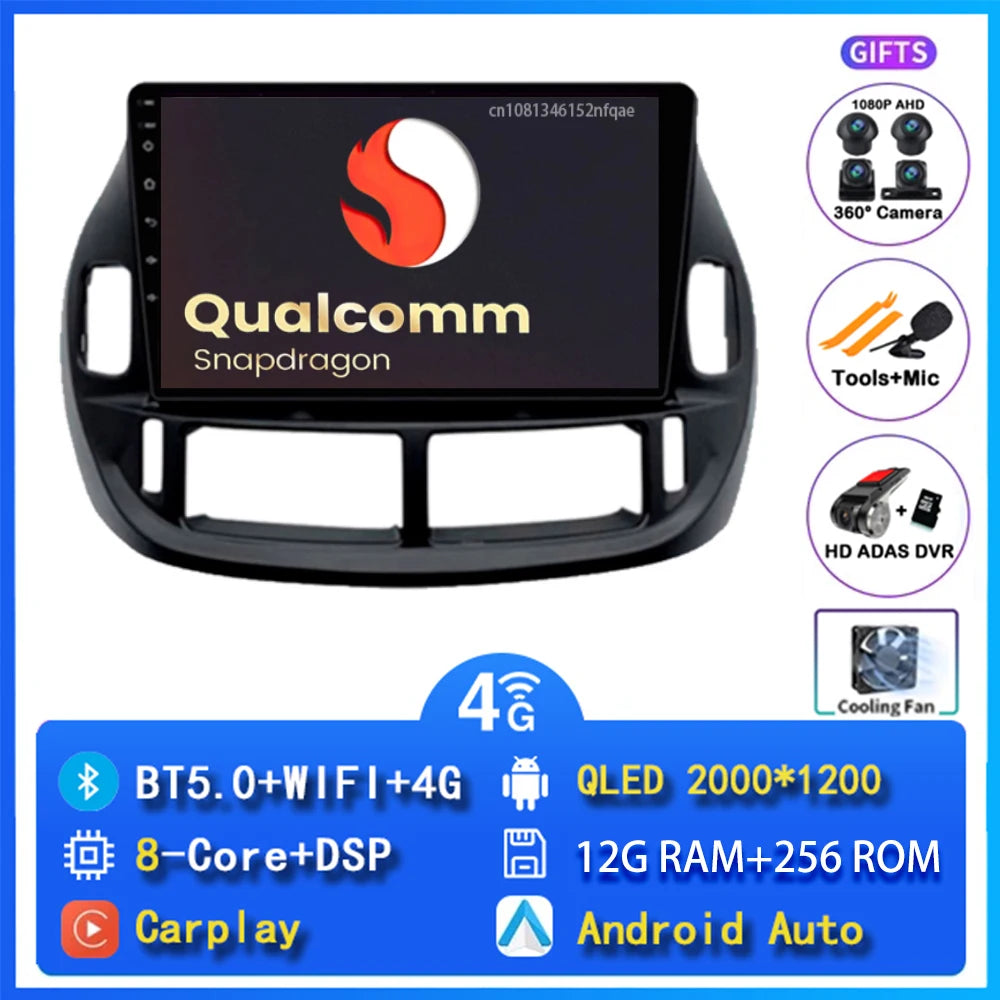 Android 14 Carplay Car Radio For Toyota Estima ACR30 2000 2001 2002 -2005 Navigation DSP Multimedia Player stereo wifi+4G BT GPS