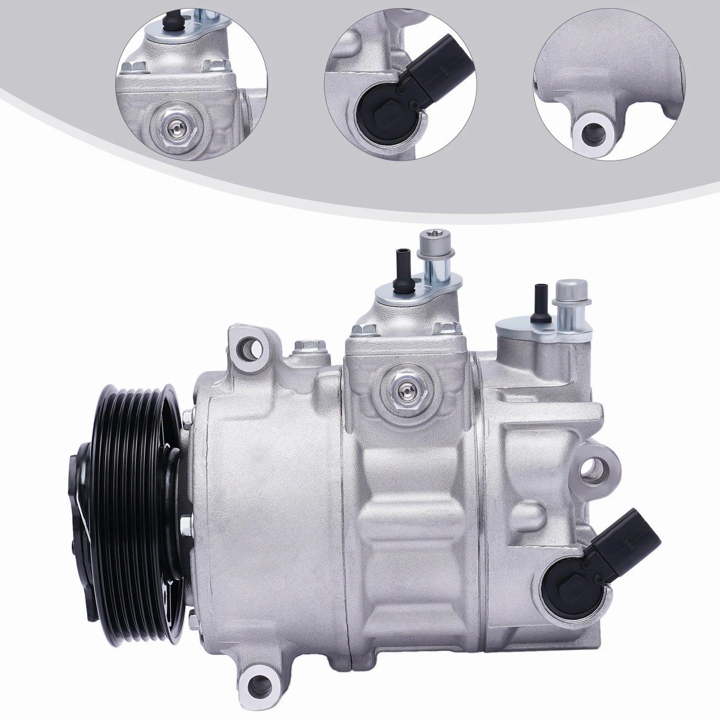 12V 125 Amps Air Conditioning Compressor AC Clutch Kit for Cars and Trucks Silver Energy-saving Air Conditioning Compressor
