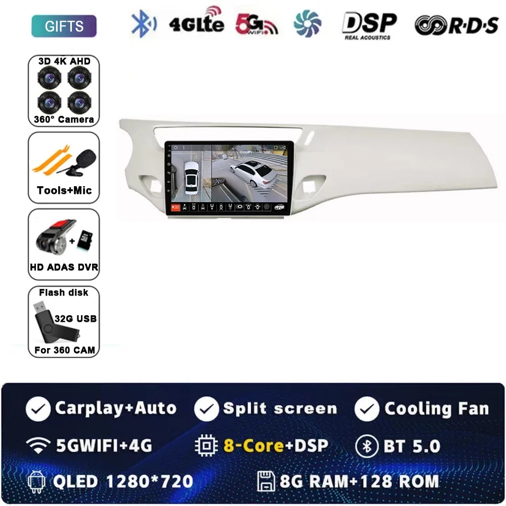 Car Radio Carplay Android 15 For Citroen C3 DS3 2010 - 2016 Navigation GPS Android Auto Multimedia Player Stereo 4G Wifi No 2din