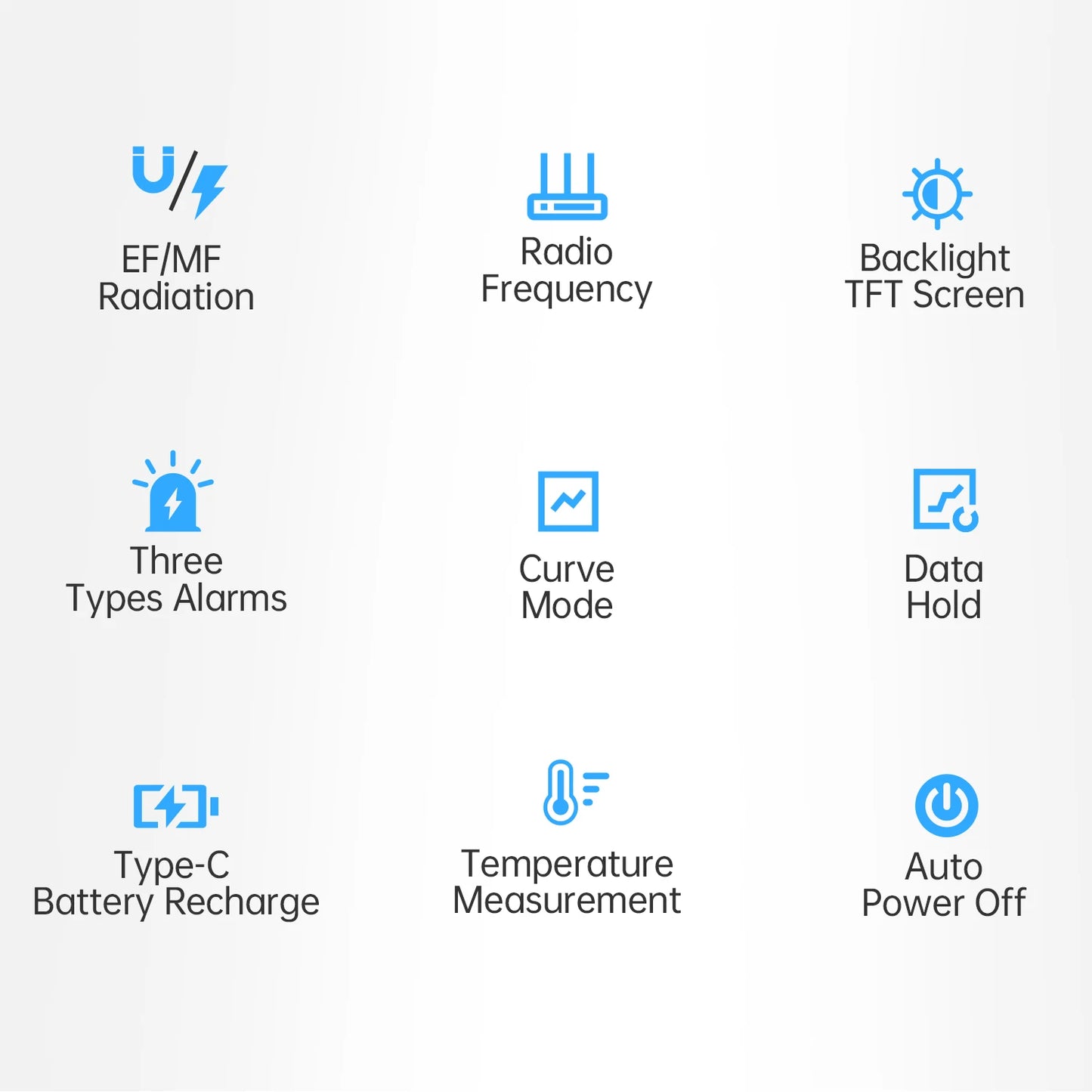 FNIRSI ERD-10 4-IN-1 Electromagnetic Radiation Detector, Electric & Magnetic Field Strength, RF Power, Temperature Monitor