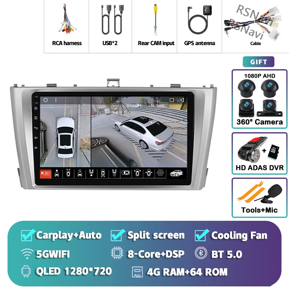 Android 14 Car Radio For Toyota Avensis T27 2009 - 2015 Navigation GPS Multimedia Player Stereo wifi+4G Carplay auto video 2din