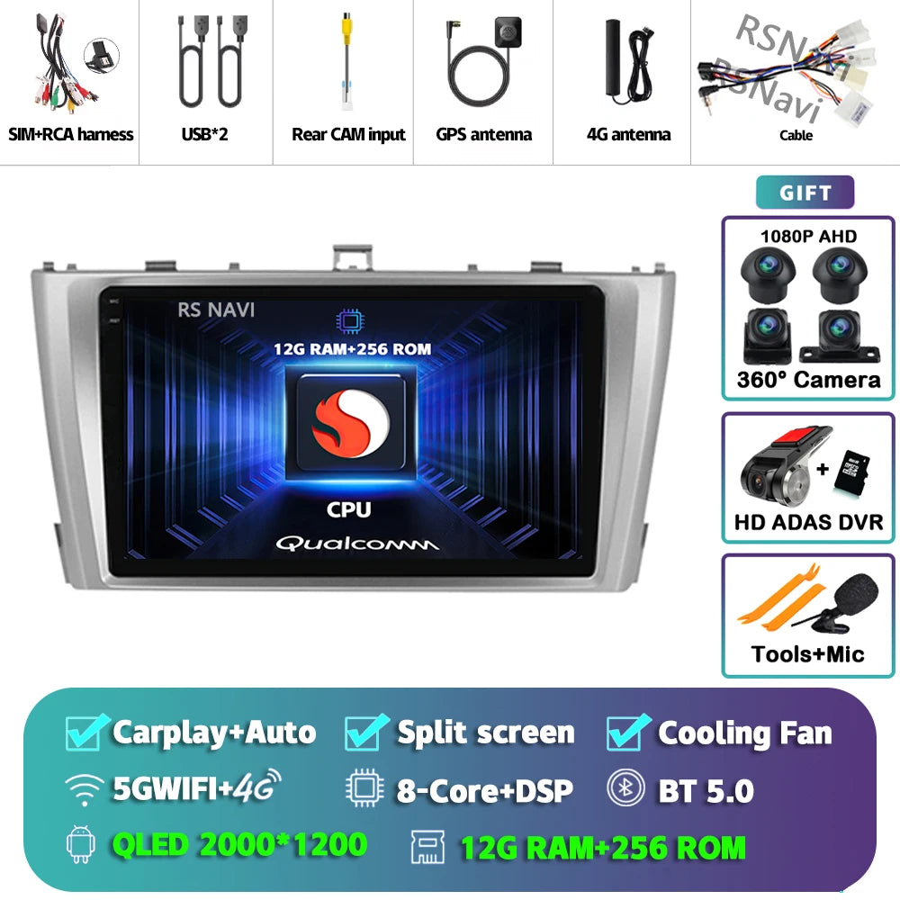 Android 14 Car Radio For Toyota Avensis T27 2009 - 2015 Navigation GPS Multimedia Player Stereo wifi+4G Carplay auto video 2din
