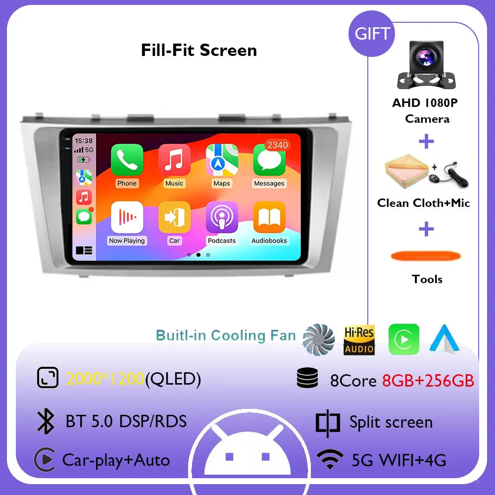 Android 14 Multimedia Player For Toyota Camry XV40 2005 - 2011 Wireless Carplay Auto Radio Car Radio 4G Navigation GPS RDS DSP