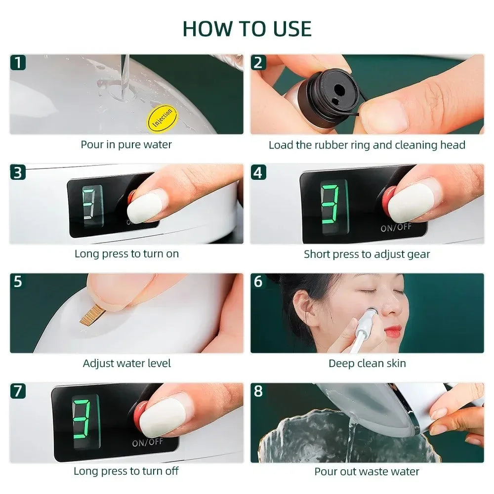 New Hydra Face Care Device for Skin Moisturizing Vacuum Cleaning Jet Small Bubbles Blackheads Remover Suction Tool Pore Cleaner