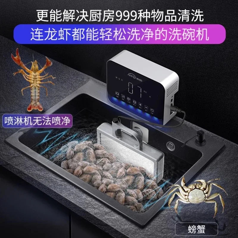 220V AimaBang Ultrasonic Dishwasher Small Automatic Portable No Installation Kitchen Sink Integrat