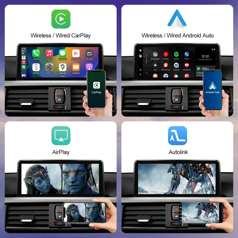 1920*720 Multimedia Touch Screen For BMW 1/2/3/4 Series F20/F21/F22/F30/F31/F33/F34/F36 Android Auto NBT System Wireless Carplay