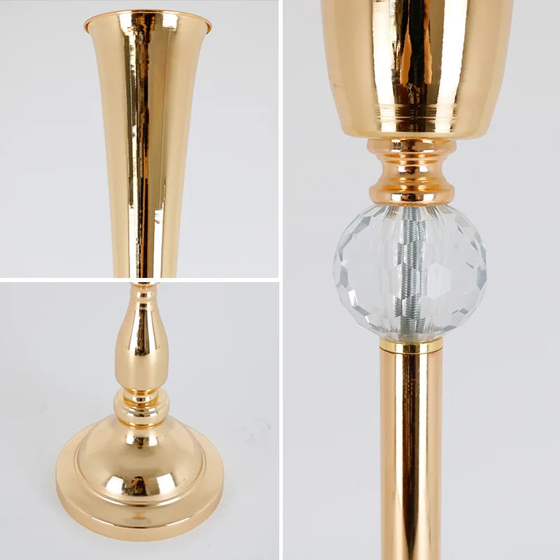 1/2/4/6/10pcs Wrought iron candlestick Home Decoration Wedding Road Fower Guide Wedding Desktop Center Vase Christmas decoration