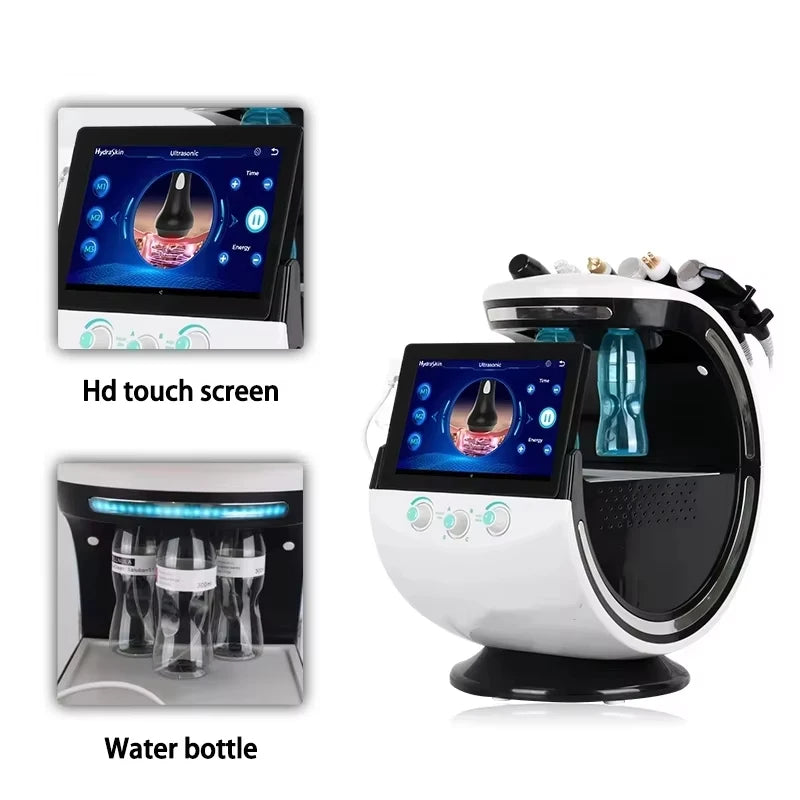 Smart Ice Blue 7 in 1 Facial Skin Analyzer Ultrasonic Skin Rejuvenation Water Microdermabrasion Fa