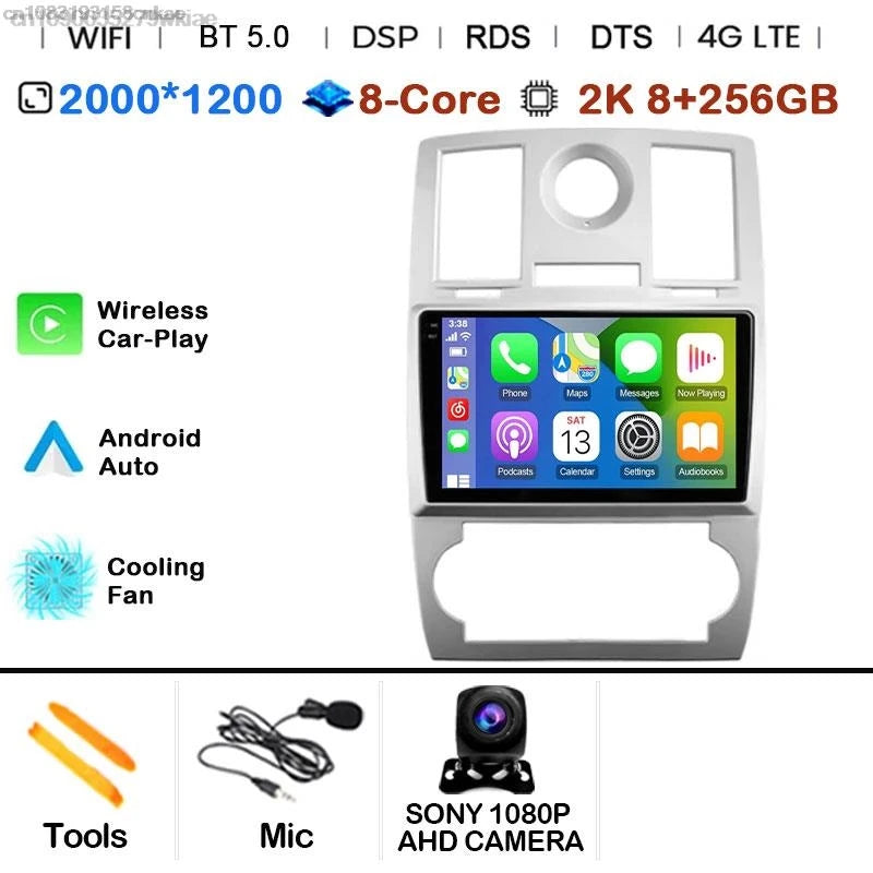 Android 14 For Chrysler 300/300C 2004-2011 Car Radio Stereo Wifi Navi Multimedia Video Player Autoradio 2Din 9in GPS Navi Maps