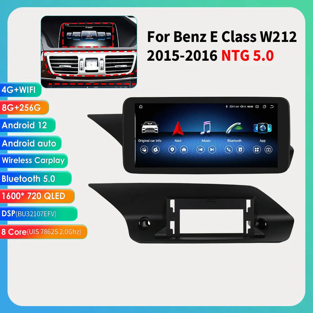 8 Core Android System Car GPS Navi Screen For Mercedes W212 2009-2016 WIFI SIM 8GB+256GB BT Carplay IPS Screen Multimedia Player