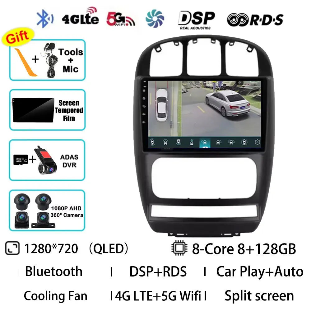 Android 15 Car Radio For Dodge Caravan 4 For Chrysler Voyager RG RS Town&Country RS 2000 - 2007 Multimedia Stereo Player NAVI BT