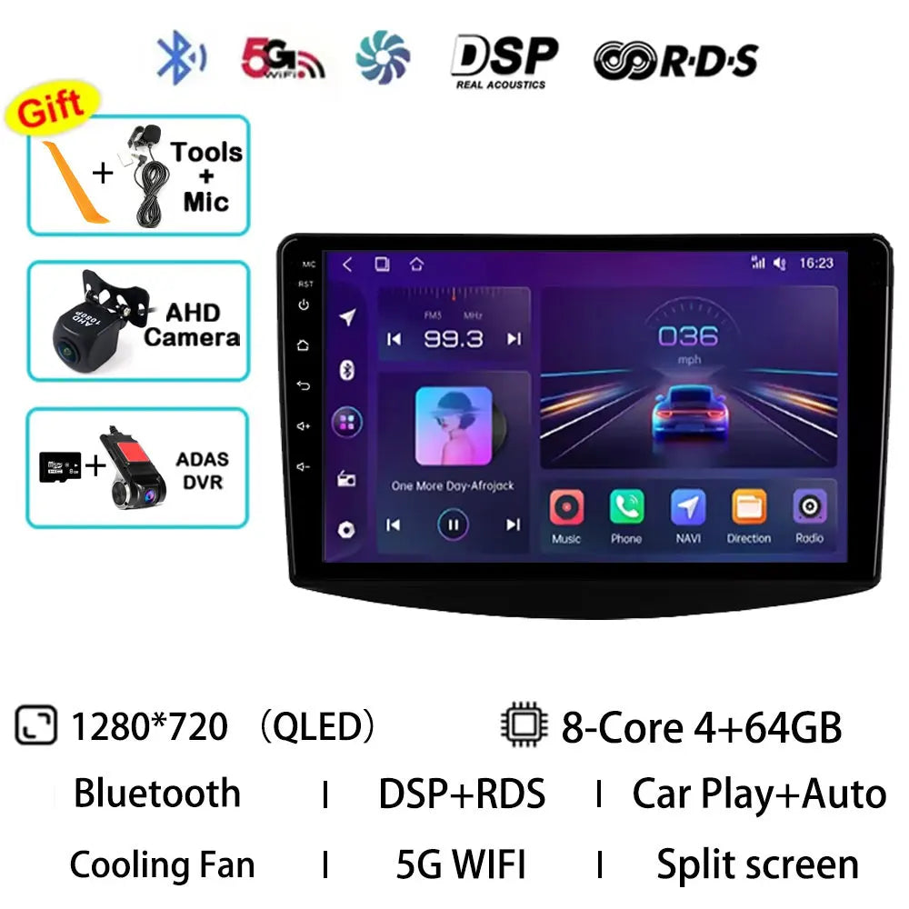 Android 15 Car Radio For Mitsubishi Grandis 1 2003 - 2011 GPS Multimedia Player Navi Head Unit Stereo Wireless Carplay Auto QLED