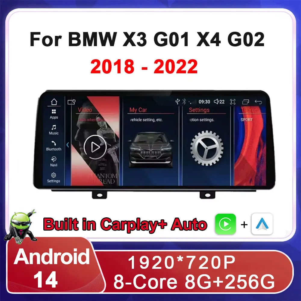12.3'' For BMW X3 G01 X4 G02 2018 - 2020 EVO System Android Auto Multimedia Player Carplay Radio GPS Navigation 4G 1920X720P