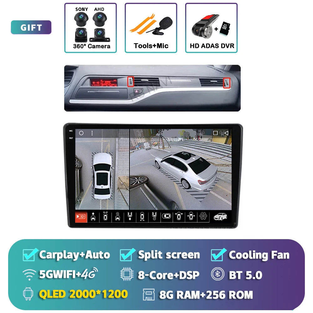 Android 14 Carplay Car Radio Multimedia For Citroen C5 2008 2009 2010 -2017 navigation video DVD Autoradio Stereo 2din Head Unit
