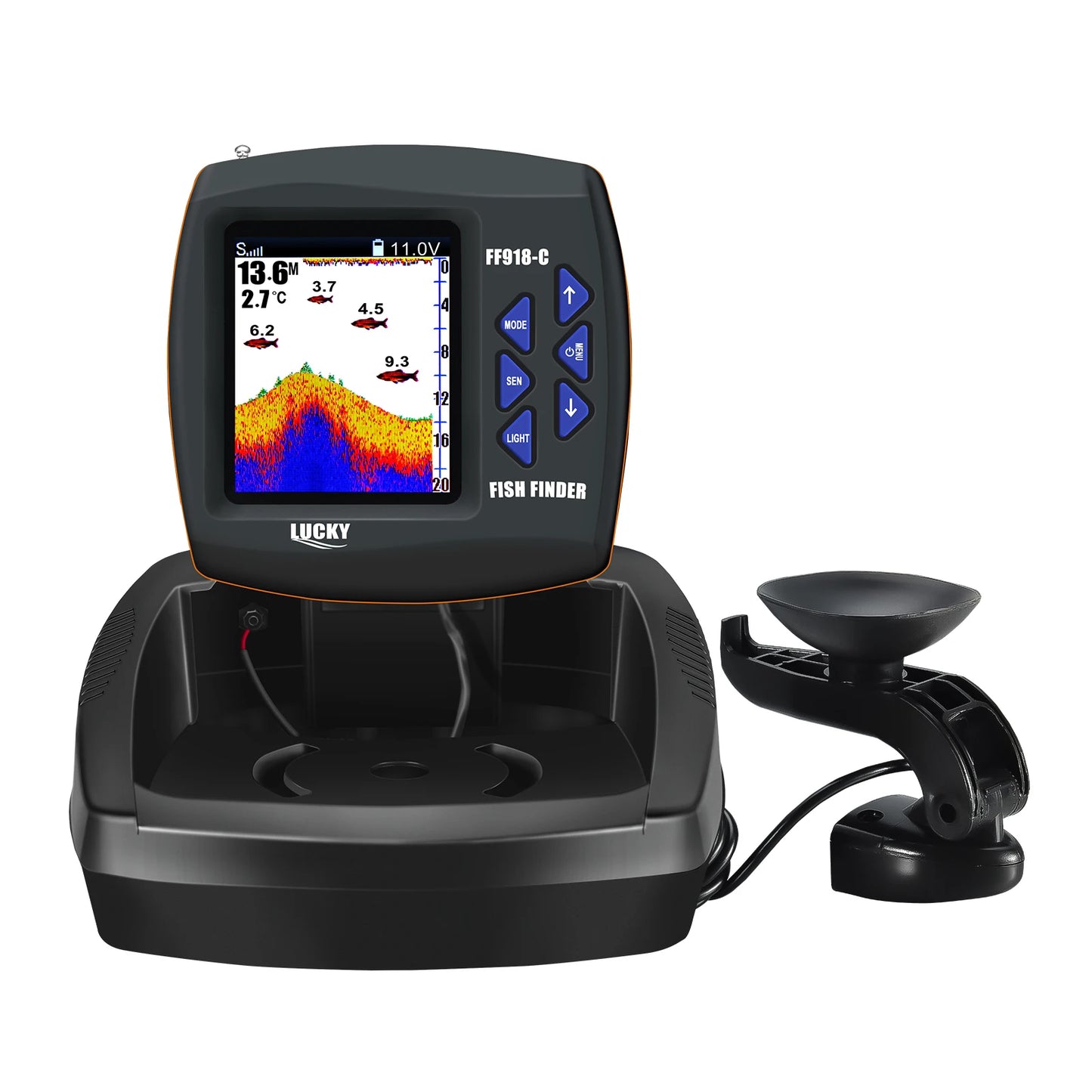 LUCKY FF918-C180 Remote Control Bait Boat Fish Finder 3.5" LCD perating range 300m Depth Range 100M Wireless