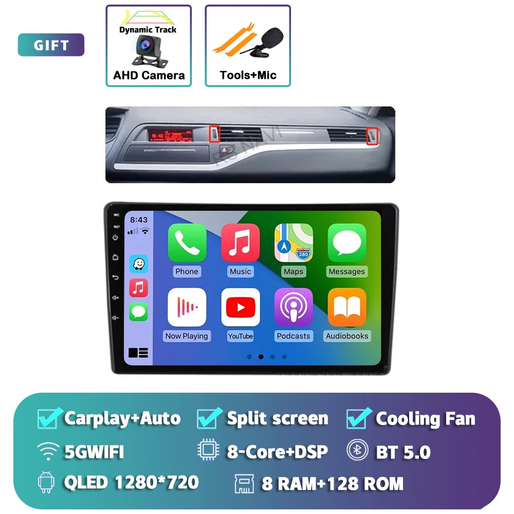 Android 14 Carplay Car Radio Multimedia For Citroen C5 2008 2009 2010 -2017 navigation video DVD Autoradio Stereo 2din Head Unit
