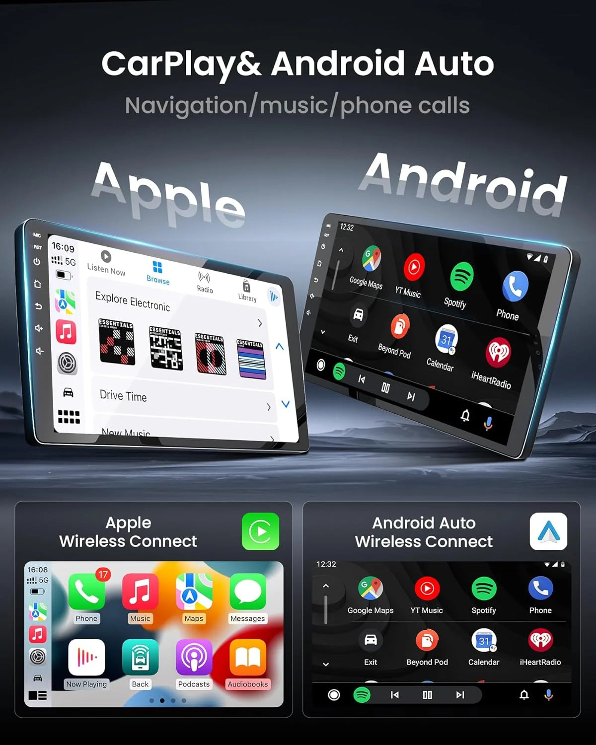 Android 14 Carplay Auto For Jeep Wrangler 3 JK 2015 2016 2017 Car Radio Player Multimedia srereo Navigation BT 4G WIFI DSP