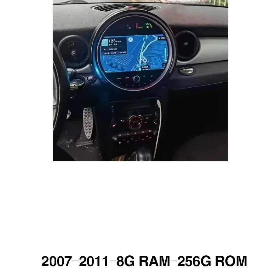 Carplay 8G+256G 9'' Android 14.0 Car multimedia Player Navigation GPS 4G LTE Stereo Radio For BMW MINI F54-F57 R55-R61 2007-2018