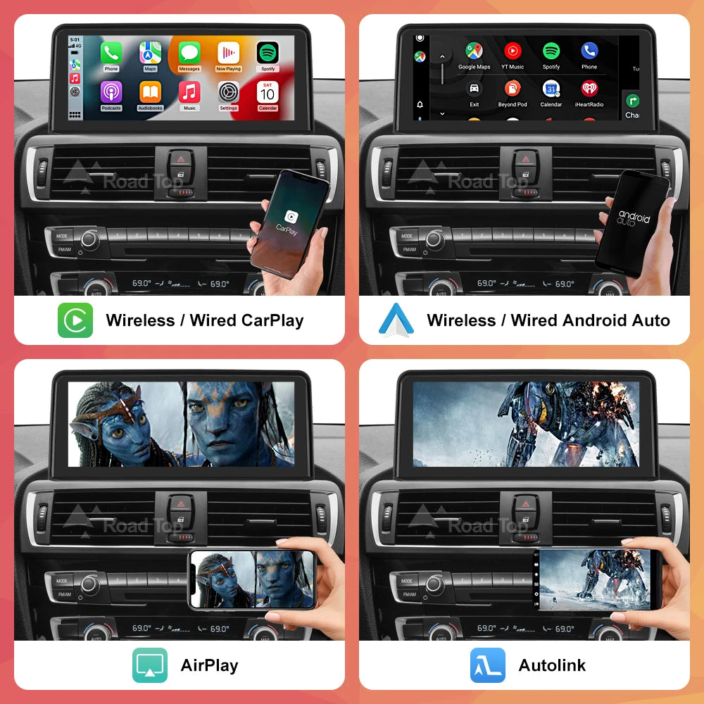 1920*720 Wireless Carplay Multimedia Screen Android Auto For BMW 1 2 3 4 Series F20 F21 F22 F23 F45 F30 F31 F33 F36 NBT System