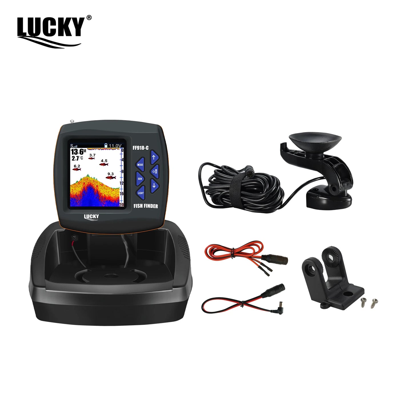 LUCKY FF918-C180 Remote Control Bait Boat Fish Finder 3.5" LCD perating range 300m Depth Range 100M Wireless