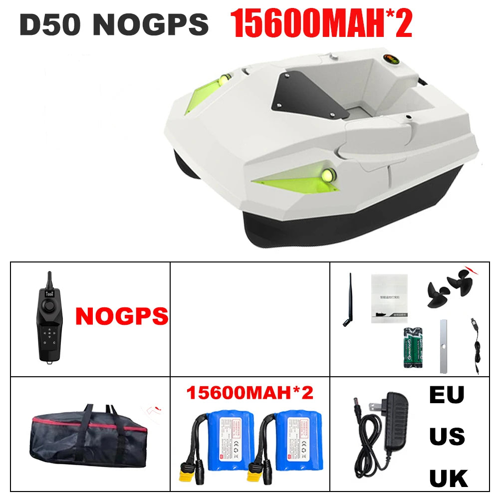 12V High-speed GPS Rc Bait Boat 99 Positioning Points Nest Making Boat Night Fishing Trawl Decoupling Sonar Detection Carp Boat