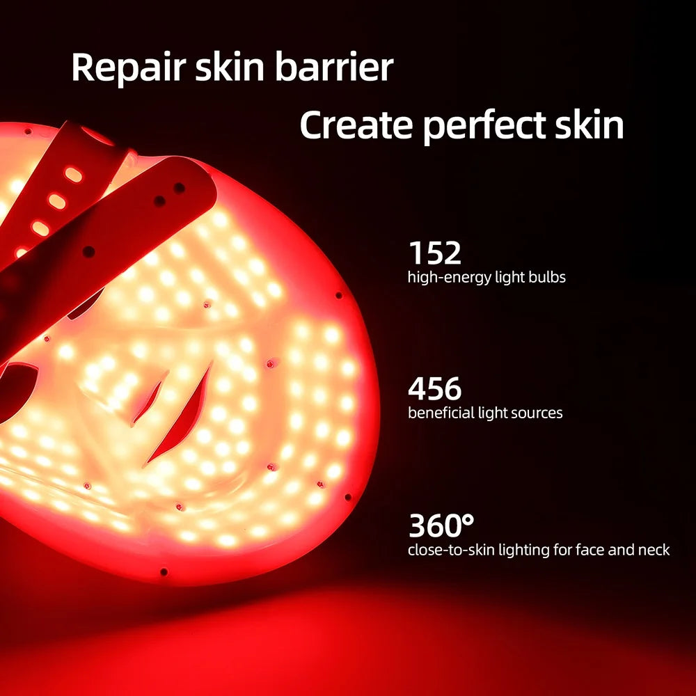 Wireless Facial Neck LED Beauty Machine 7 Color Photon Skin Care Face Mask