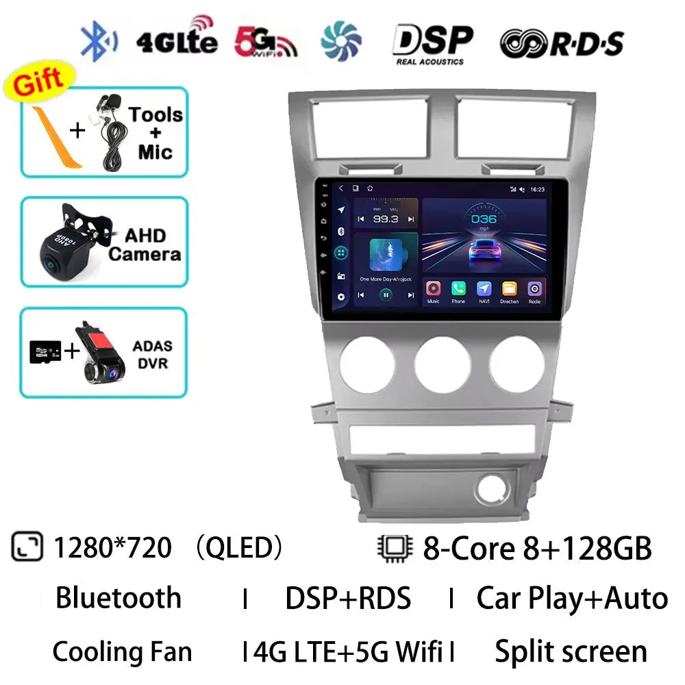 Android 15 Car Radio For Dodge Avenger JS 2007 - 2010 For Dodge Nitro 2006 - 2011 Multimedia Stereo Player NAVI DSP GPS QLED RDS