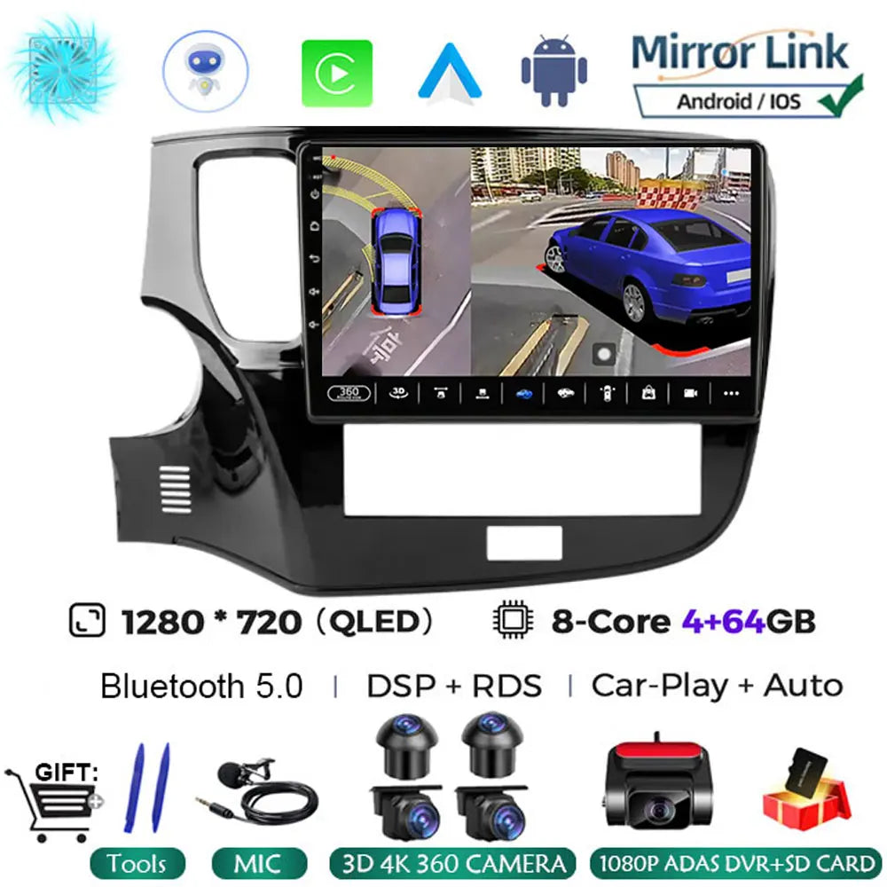 Android 14 Car Radio Multimedia Automotive Carplay Android Auto Wireless For Mitsubishi Outlander 3 2012-2018 Autoradio Stereo