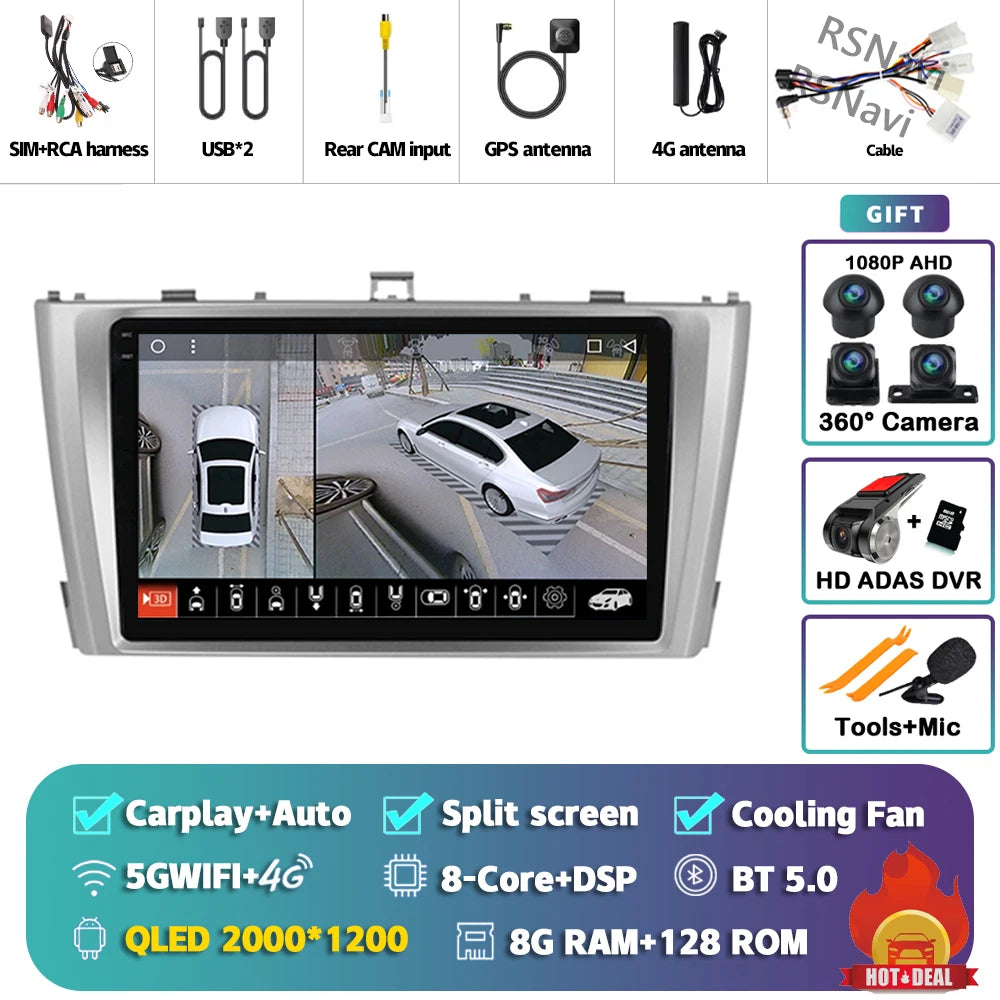 Android 14 Car Radio For Toyota Avensis T27 2009 - 2015 Navigation GPS Multimedia Player Stereo wifi+4G Carplay auto video 2din