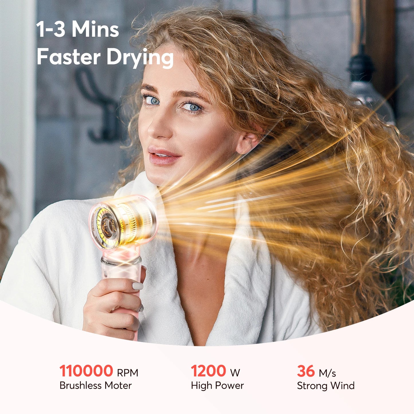 5 in 1 Hair Dryer,Multi Styling Tool,Straightener & 32mm Curling 300 Million Negative Ions Hair Care 1-3 Mins Quick Drying Gifts