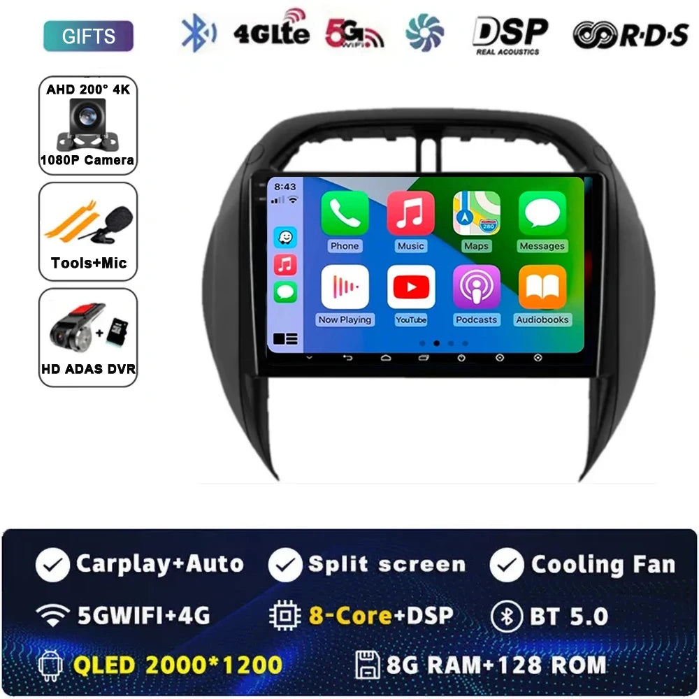 Android 15 Auto Radio For Toyota RAV4 RAV 4 2003 2004 2005 DSP Carplay GPS Navigation Multimedia Video Player Stereo 2din DVD