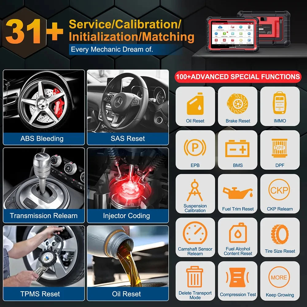 LAUNCH X431 PRO ELITE 8 inch CAN FD DOIP All system car diagnostic Tools ECU Coding Bi-directional 32 Resets OBD Scanner FCA SGW