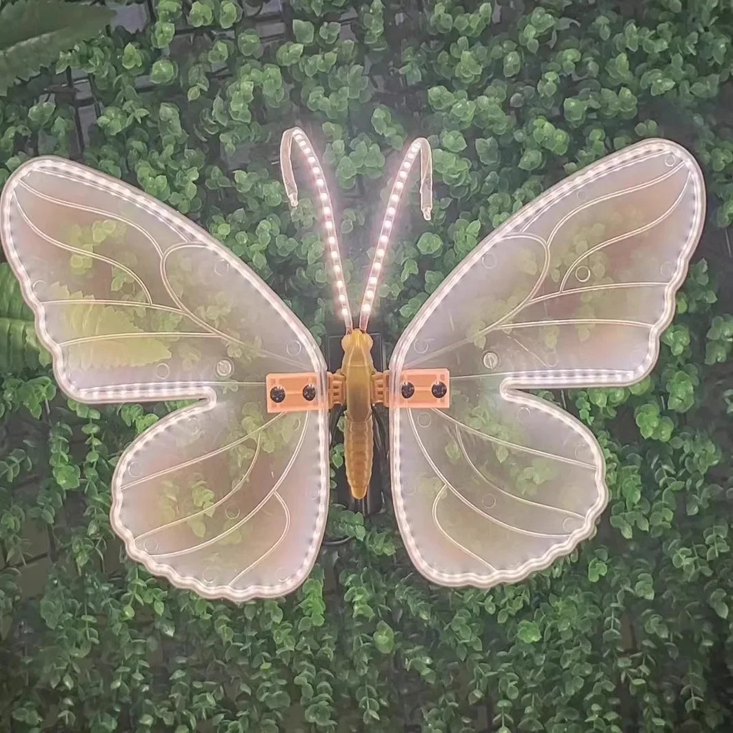 2pcs LED Outdoor Simulation Dynamic Static Butterfly Lights Holiday Party Home Christmas Decorations