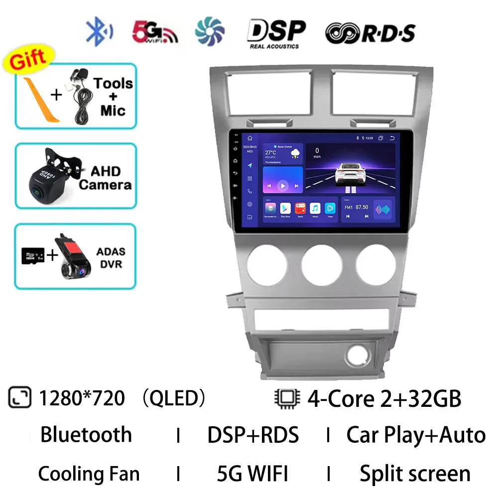 Android 15 Car Radio For Dodge Avenger JS 2007 - 2010 For Dodge Nitro 2006 - 2011 Multimedia Stereo Player NAVI DSP GPS QLED RDS