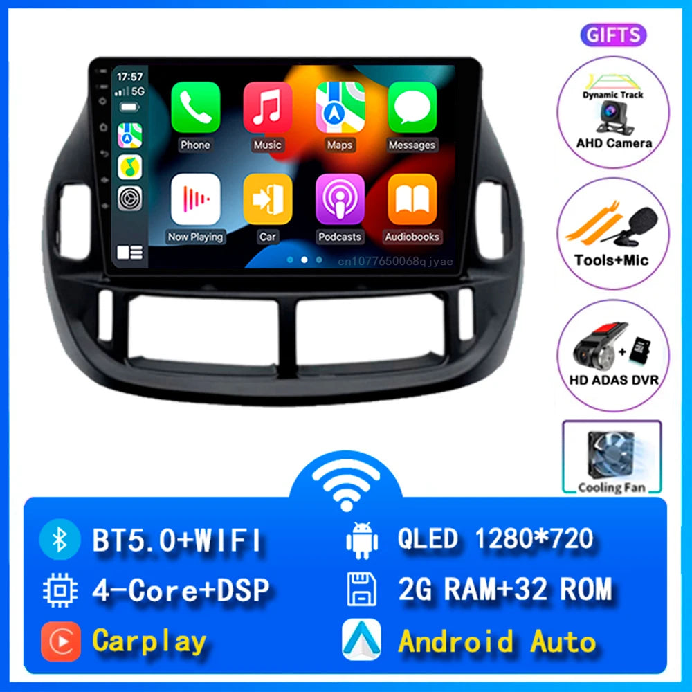 Android 14 Carplay Car Radio For Toyota Estima ACR30 2000 2001 2002 -2005 Navigation DSP Multimedia Player stereo wifi+4G BT GPS