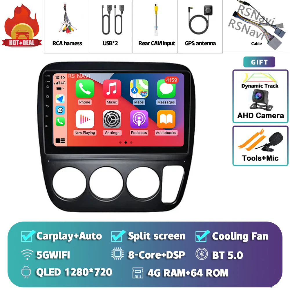 Android 14 Carplay Auto Car Radio For Honda CRV CR-V 1997-2001 Multimedia Video Player GPS Navigation Autoradio Stereo 2 Din DSP