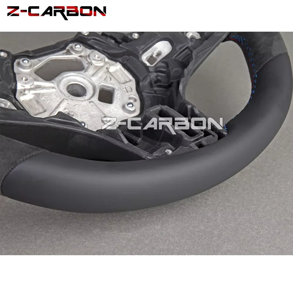 Full Leather Steering Wheel For BMW M3 M4 1-4 Series X1-X6 F20 F21 F22 F30 F31 F32 F80 F87 Alcantara Leather Steering Wheel