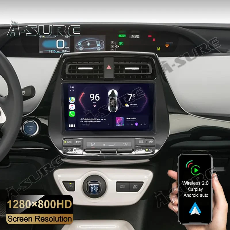Toyota Android Head Unit Car Radio Stereo for Toyota Prius 2016-2022, 9 Inch Touch Screen Head Unit Built in Carplay Android Auto Bluetooth Navigation Video Player