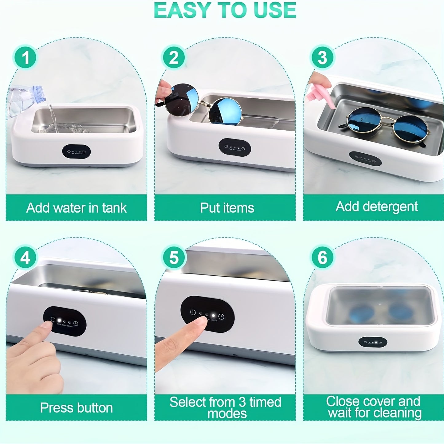 Digital Display Ultrasonic Cleaning Machine with 4 Modes (Vibration, High Intensity, Gentle & Powe