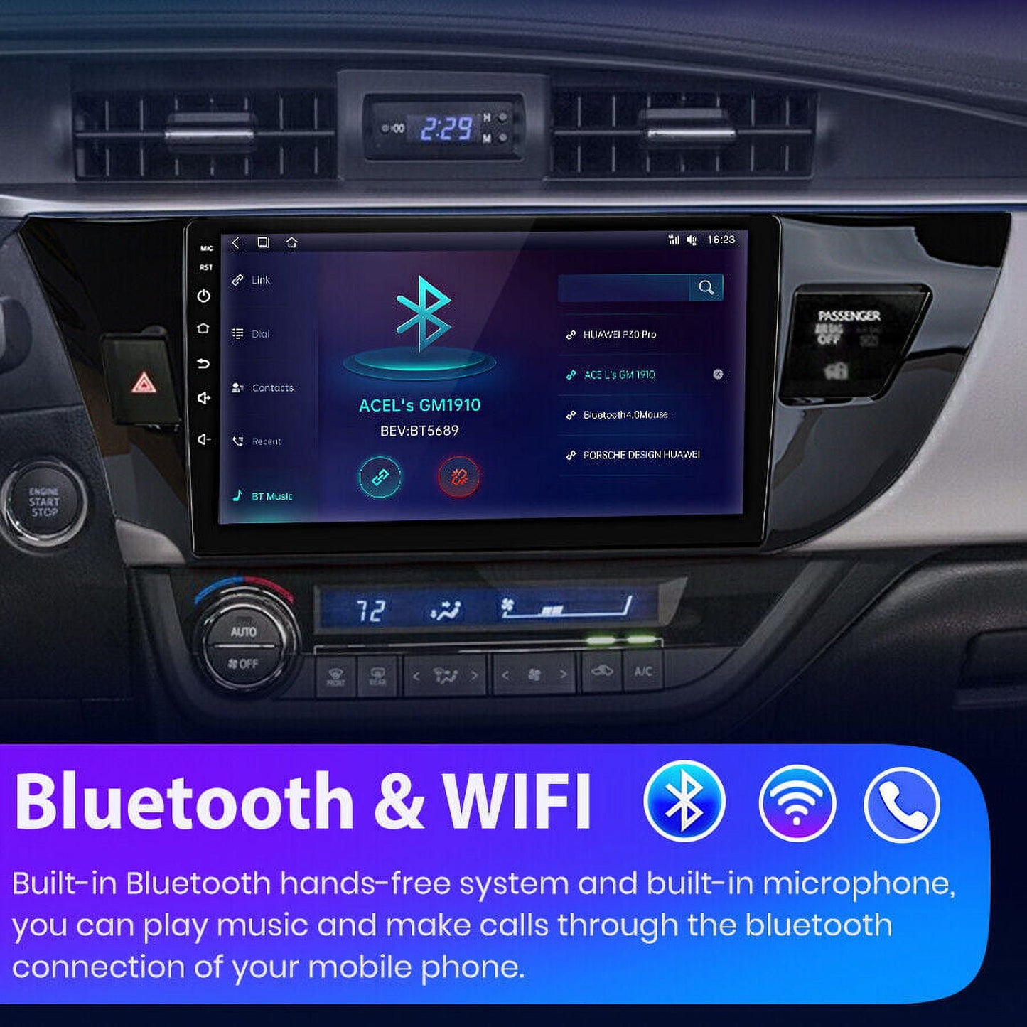 Toyota Android Head Unit Awesafe Wireless Carplay Car Stereo for Toyota Corolla 2013 2014 2015 2016 with Android Auto,10 Touchscreen 32GB Radio GPS Navigation WiFi FM ABluetooth +Mic