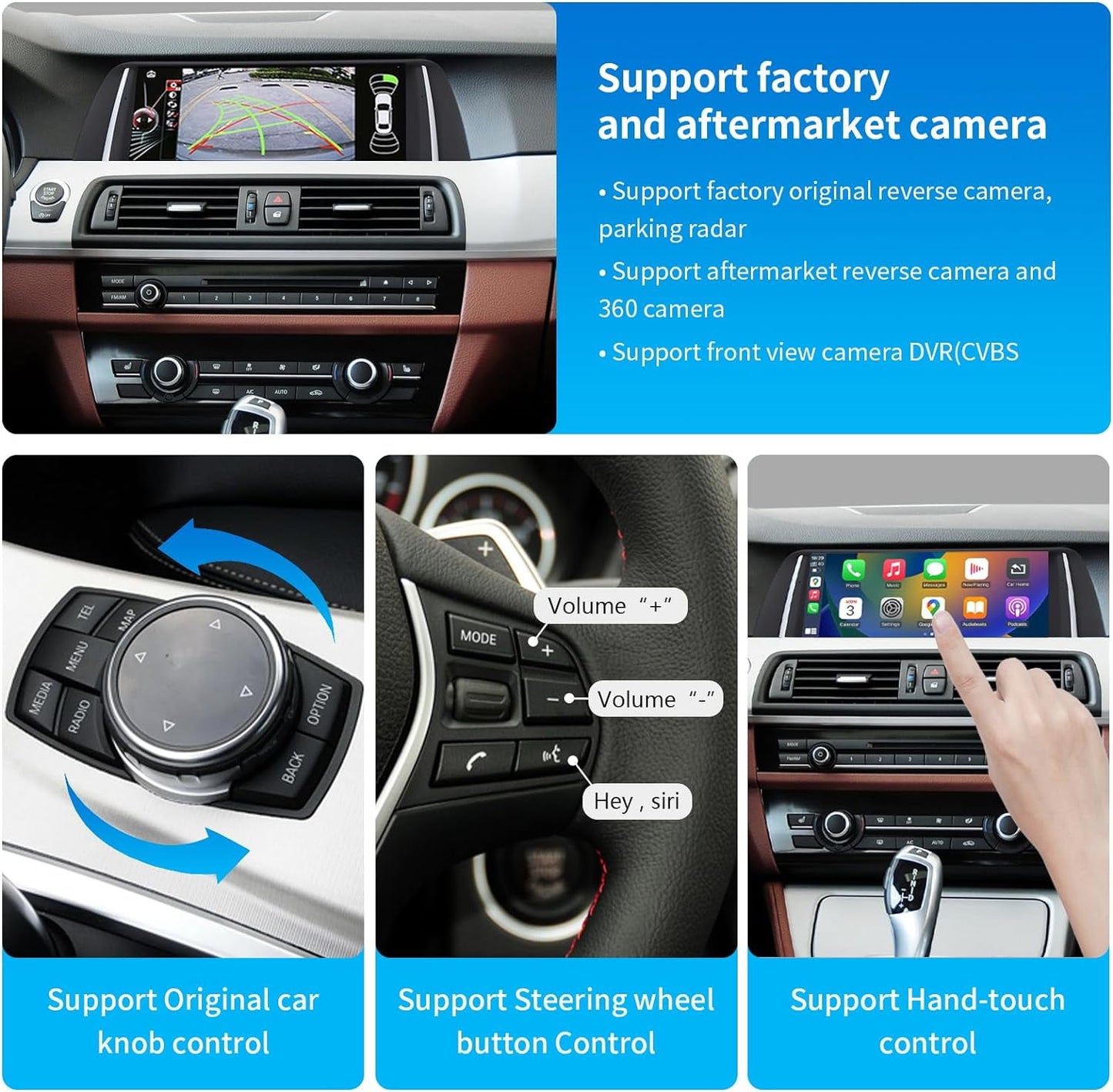 BMW Road Top Wireless Carplay & Android Auto, 10.25 Inch Car Stereo Receiver for BMW 5 Series F10/F11/F18 2012-2016 Year with NBT System, Car Touchscreen Multimedia Radio Receiver with Mirrorlink