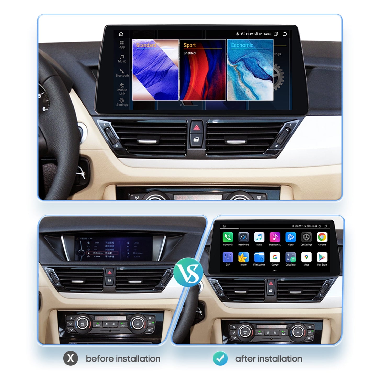 BMW 10.33" Touchscreen Android Auto Apple CarPlay 4+32GB Wifi Car Stereo Radio Head Unit GPS Navigation Player For BMW X1 E84 2009 2010 2011 2012 2013 2014 2015 CIC